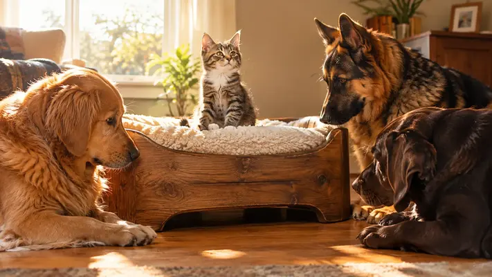 A baby cat who commands the dog clan: The Wild Truth Behind Kitten-Led Packs